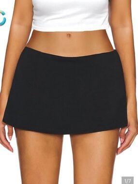 NWT 2 SKY TO MOON LILY MINI SKIRT LINEN SIZE LARGE SKORT (1 black and 1 brown)